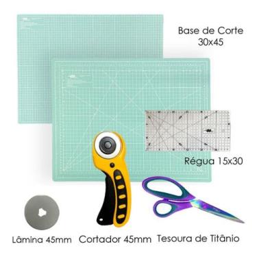 Imagem de Base De Corte A3 Apoio de Mesa 45x30 Régua 15x30 Cortador 45 Disco Res