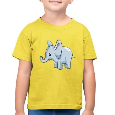 Imagem de Camiseta Algodão Infantil Elefante Bebê - Foca na Moda, Amarelo canári