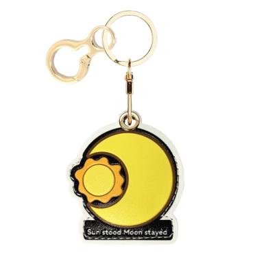 Imagem de Capa de couro para chaveiro AirTag, linda capa protetora para Apple Air Tag com chaveiro, localizador oculto, antiarranhões, rastreador GPS para chaves, bolsa, animais de estimação, mochila (sol e