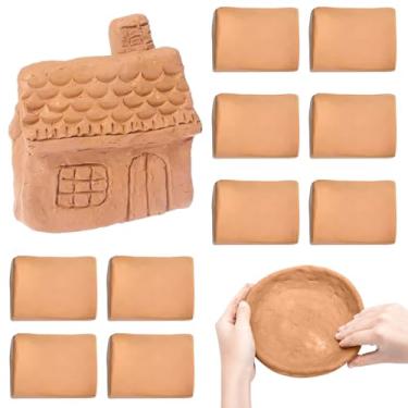 Imagem de PINVNBY Natural Air Dry Clay, 11 lb Terra Cotta Self Hardening Pottery Earthenware Clay Low Fire Baking Clay Adult Carving Ceramic Art Class DIY Crafts Molding Clay for Sculpting（10 Pcs）