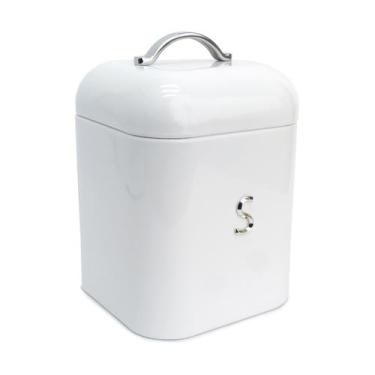 Imagem de Lata de Açúcar 600g Minimalista Com Alça - Branco - Hermética - Mai Ho