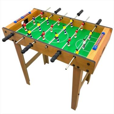 Imagem de Pebolim De Mesa Jogo Futebol De Mesa Infantil Totó Com 2 Bolinhas - At