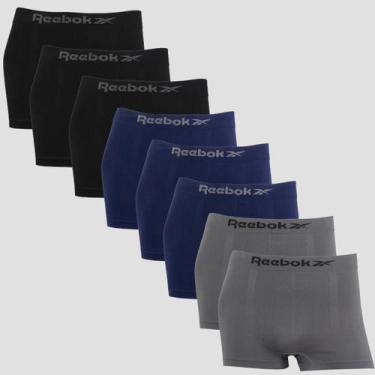 Imagem de Kit 8 Cuecas Boxer Masculina Reebok Original Lisa Premium, 3 preto, 3 