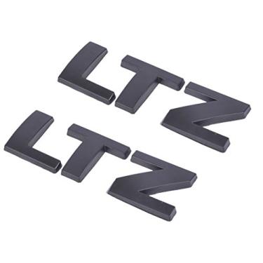 Imagem de Aimoll Substituição para LTZ Emblema de placa de metal com placa de identificação, emblema 2008-2015 Chevrolet Cruze Silverado Yukon Sierra (2 peças preto)