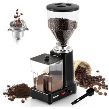 Imagem de Moedor de Café Elétrico 19 Níveis de Moagem até 1kg Aço Inoxidável, 200W, 110v, HUANYU, Preto