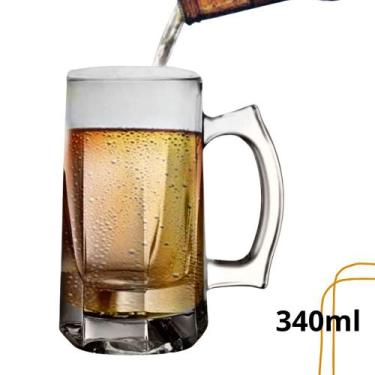 Imagem de Caneca De Chopp Cerveja Vidro Reforçado 340ml Sublimação - CEDAR GLASS