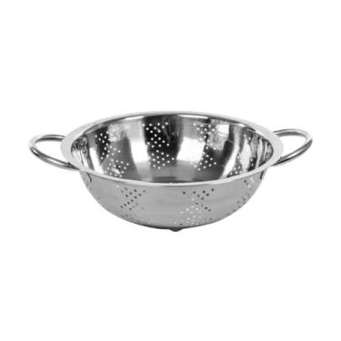 Imagem de Escorredor De Macarrão Inox Com Alça Massas Arroz Culinaria Cozinha Mu