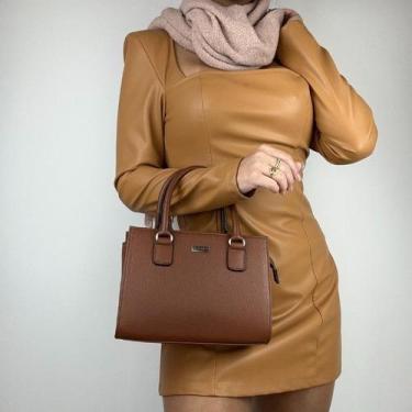 Imagem de Bolsa recuo em couro legítimo b.1036, Tabaco