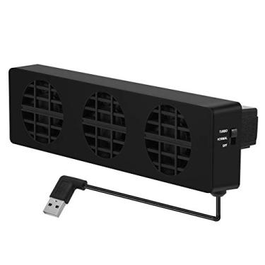 Imagem de Ventilador de resfriamento do console do jogo, 3 ventiladores embutidos Suporte do cooler USB de baixo ruído, velocidade ajustável, para console Switch NS