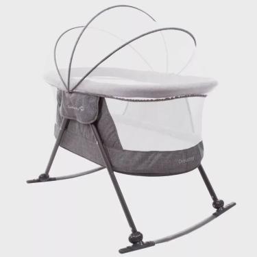 Imagem de Berço de Bebê Moisés Mosquiteiro Portátil 0 Até 9Kg com Bolsa de Transporte Dreamy Safety 1St Cinza