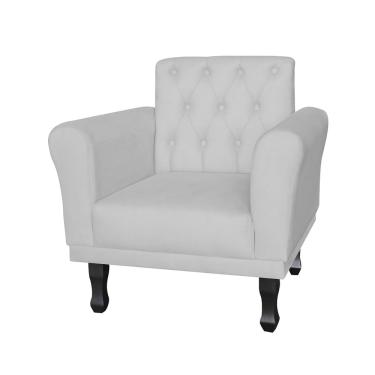 Imagem de Poltrona Decorativa Estofada Para Sala de Estar Classic Suede Branco - lm decor
