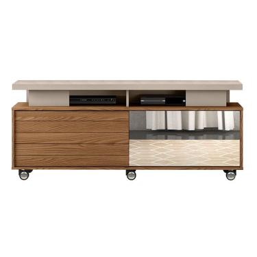 Imagem de Rack para Sala Abu Dabi com Espelho Carvalho Nobre Griz – dj Móveis