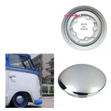 Imagem de Calotas Kombi Corujinha Fusca 5 Furos Lisa Cromada 4 Peças