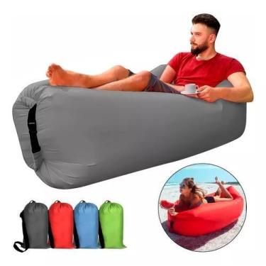 Imagem de Colchão Sofá Inflável Puff Portátil Praia Camping Parque Cores:Rosa - 