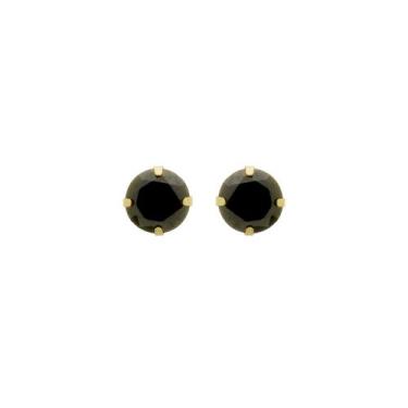 Imagem de Brinco Cálice 6mm Preto Onix Ouro 18k 750 - DR Joias