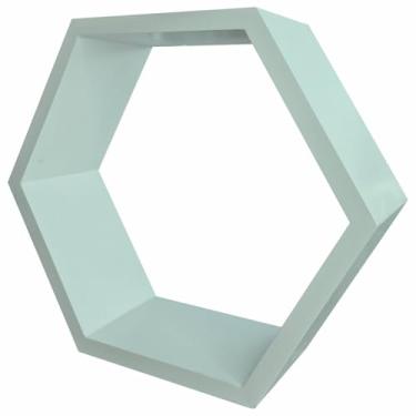 Imagem de Nicho Hexágonal Colméia Colorido em Mdf Laqueado para Parede - 38x44x12cm Cor:Verde Paraíso;Tamanho:38X44X12 CM
