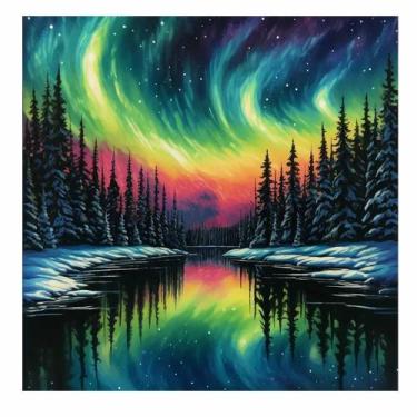 Imagem de Artesanato Pintura Diamante Diy 30x30 - AURORA BOREAL I - PPSHOP