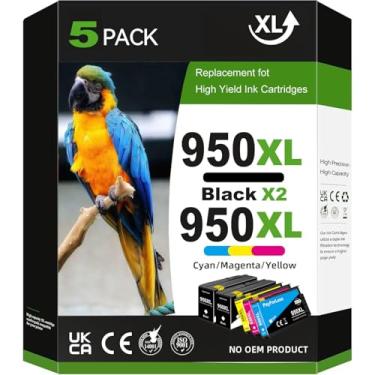 Imagem de Pacote combo de cartuchos de tinta 950XL 951XL para HP 950 XL 951 XL de substituição para HP OfficeJet Pro 8600 8610 8620 8100 8630 8660 8640 8615 8616 8625 76DW 251DW 271DW 2, preto, 1 Ciano, 1