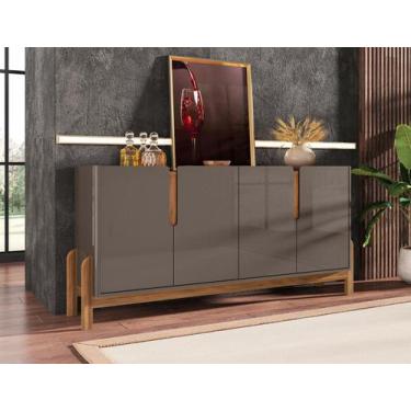 Imagem de Aparador Buffet Armário Lizz 4 Portas 1,70 Pé Madeira Maciça - DecorMo
