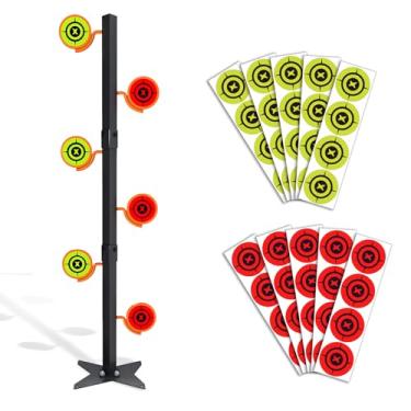 Imagem de Aimax Outdoor Kit De Alvos Dueling Tree Para Calibre .22 Rimfire, Alvo Tiro Metal Com Design Inserível No Solo, Adequado Prática Rifles E Pistolas (6 Aço)