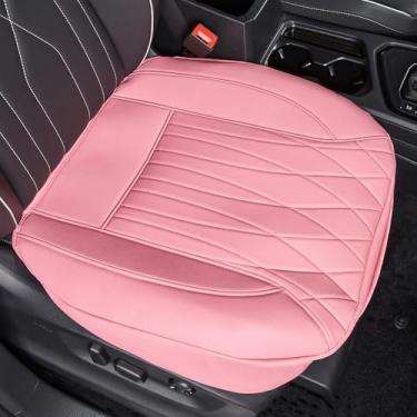 Imagem de COLINOO Capa de assento frontal de carro de couro de luxo à prova d'água capa de assento de veículo ajuste universal rosa