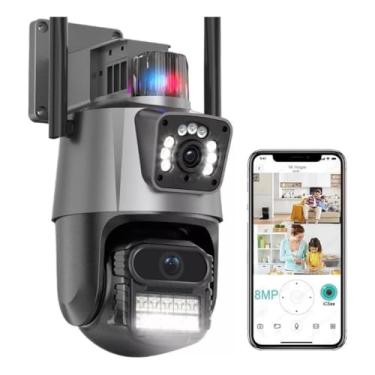 Imagem de Câmera De Segurança Wifi Lâmpada Espiã Inteligente Com Visão Noturna e Sensor Presença Externa Preto - Suporta Armazenamento em Nuvem ou Cartão de Memória