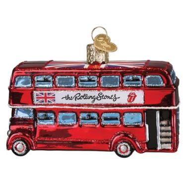 Imagem de Old World Christmas Ornamento de vidro The Rolling Stones British Bus para árvore de Natal
