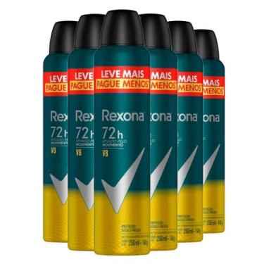 Imagem de Kit Desodorante Aerosol Rexona V8 Amarelo 250ml - 6 Unidades