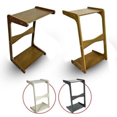 Imagem de Mesa de Canto Itália Suporte Lateral Sofá com Base Clássica Curva Cast