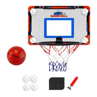 Imagem de kowaku Aro de basquete montado na parede, sobre o mini argola da porta, com bolas acessórios Durability Door Basketball Hoops for Boys Girls, Sem Marcar, Pequeno