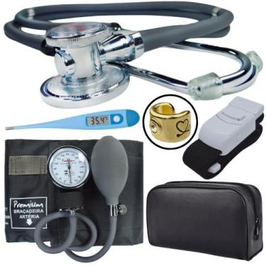 Imagem de Kit Aparelho Pressao Esfigmomanometro Estetoscopio Rappaport - Love Sa