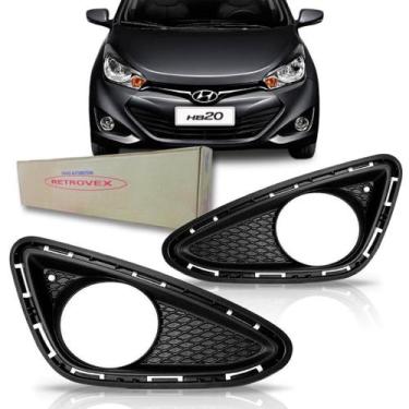 Imagem de Moldura Grade Farol Milha Hb20 Com Furo Milha - Retrovex