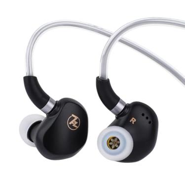 Imagem de Linsoul Monitor intra-auricular 7HZ G1, diafragma DLC de 10 mm, driver dinâmico, fones de ouvido para jogos com fio com cabo banhado a prata OFC destacável para músicos audiófilos (3,5 mm, sem