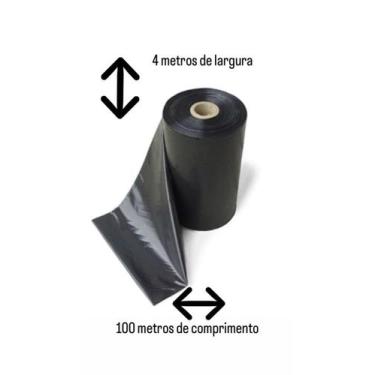 Imagem de Lona plástica preta cobertura em geral bobina 13kg 4x100mt - 000428