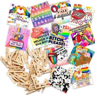 Imagem de 100 Tags Drink Bebida Festa LGBTQIAP+ com pregador natural - Nicolados