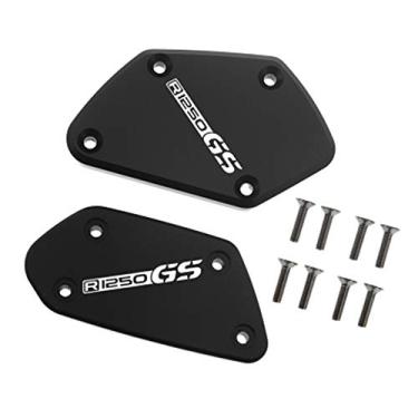 Imagem de Acc-Creativity Tampa do reservatório de fluido de freio dianteiro de alumínio para motocicleta Tampa do reservatório do cilindro mestre compatível com BMW R1250GS 18-19 (preto)