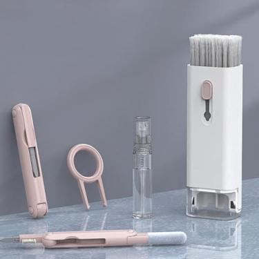 Imagem de Kit de Limpeza 7 em 1 Multifunção Teclado Fones PC Celulares (Rosa)