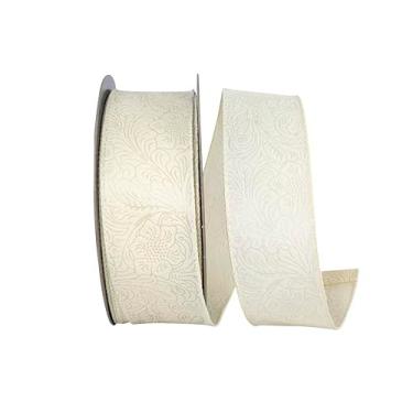 Imagem de Reliant Ribbon Fita de borda com fio em relevo em rolo de folha, marfim