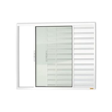 Imagem de Janela Janela Veneziana Confort 3 Folhas Vidro Liso 80cm X 100cm Brimak Branco