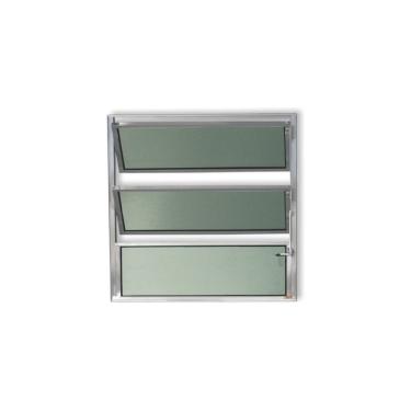 Imagem de Janela De Aluminio Basculante 2 Seções Plus Vidro Boreal 80cm X 150cm Brimak Corten