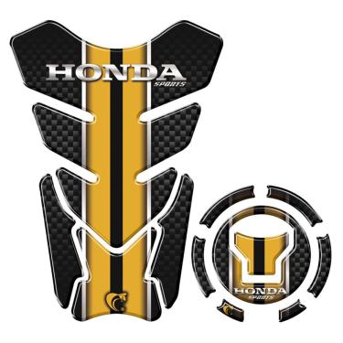 Imagem de Kit Protetor Tanque Adesivo Moto Honda Acima 2018 Dourado Prata