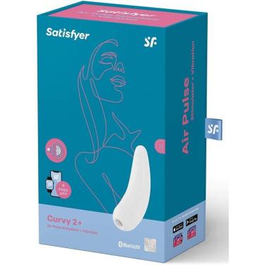 Imagem de Vibrador Recarregável Com Sucção E Aplicativo Curvy 2 + - Satisfyer - Branco