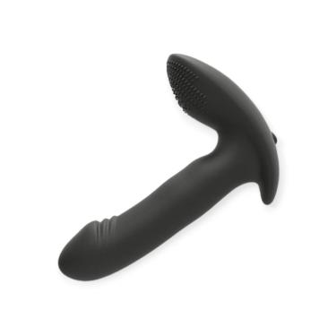 Imagem de Estimulador De Próstata 11,5cm Em Silicone Com Vibração - Lovetoys - Preto