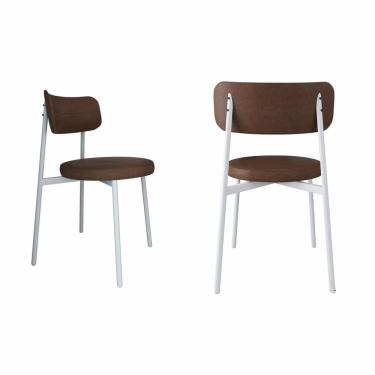 Imagem de Cadeira Kyta Fixa Com 4 Pés 50 X 44,7 X 83,8 Cm Com 2 Unidades Whisky-branco