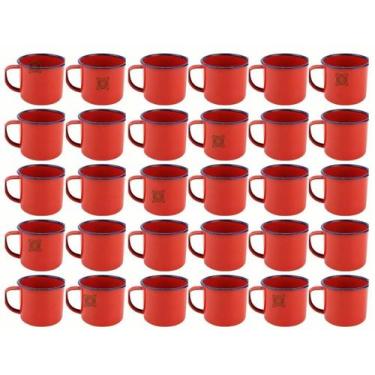 Imagem de Caneca Esmaltada Retro Antiga Vermelha 150ml 30 Unidades - Leão Verde