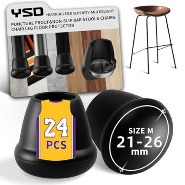 Imagem de YSD Protetores De Perna Cadeira Borracha Alta Resistência 1" - 24 Peças Piso Móveis Antiderrapantes Com Inserções Metal Para Madeira, Azulejo, Carpete, Serve Cadeiras, Mesas, Sofás, Pernas Cama