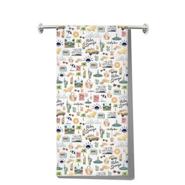 Imagem de G2TUP Palm Springs Toalhas de cozinha PalmSprings Presentes de lembrança PS Festa Toalha de mão Presente de férias na praia (Palm Springs kt)