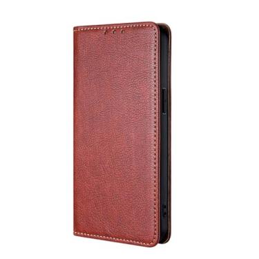 Imagem de LYJSMGZ Capa carteira para iPhone 16E, vintage flip fólio couro fosco masculino e feminino capa de telefone proteção contra quedas capa de TPU macio, vermelho, 16E