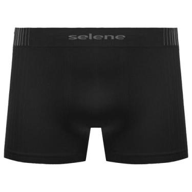 Imagem de Cueca Boxer Infantil Selene Microfibra Sem Costura Menino, Preto, GG