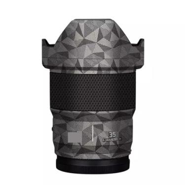 Imagem de Película protetora de lente de câmera película protetora de vinil adesivo premium para Panasonic Lumix S 35 mm F1.8 decalque fotográfico 35 1.8 (titânio triangular)